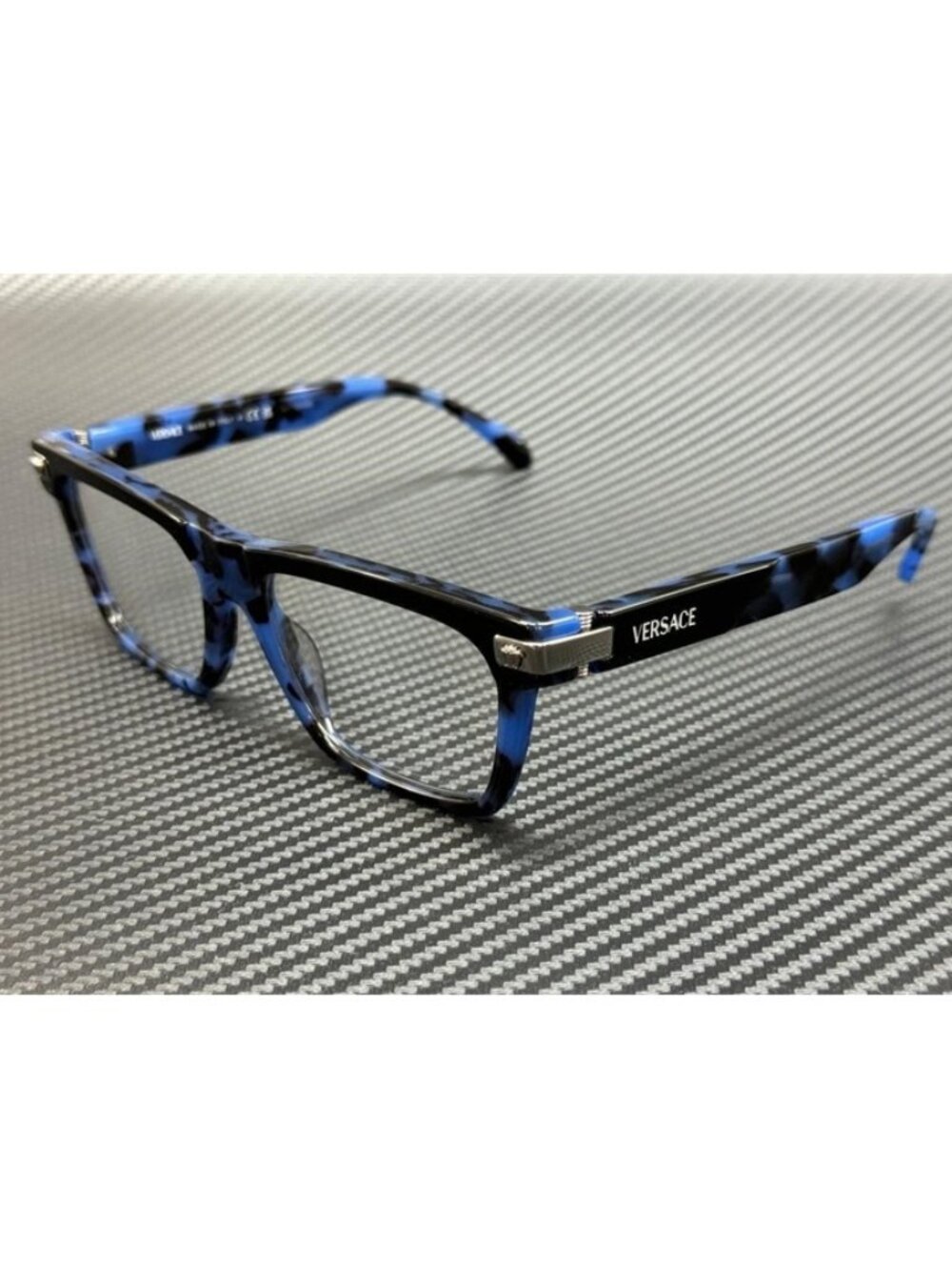 New Versace Men Blue Havana Eyeglasses 55-18-145